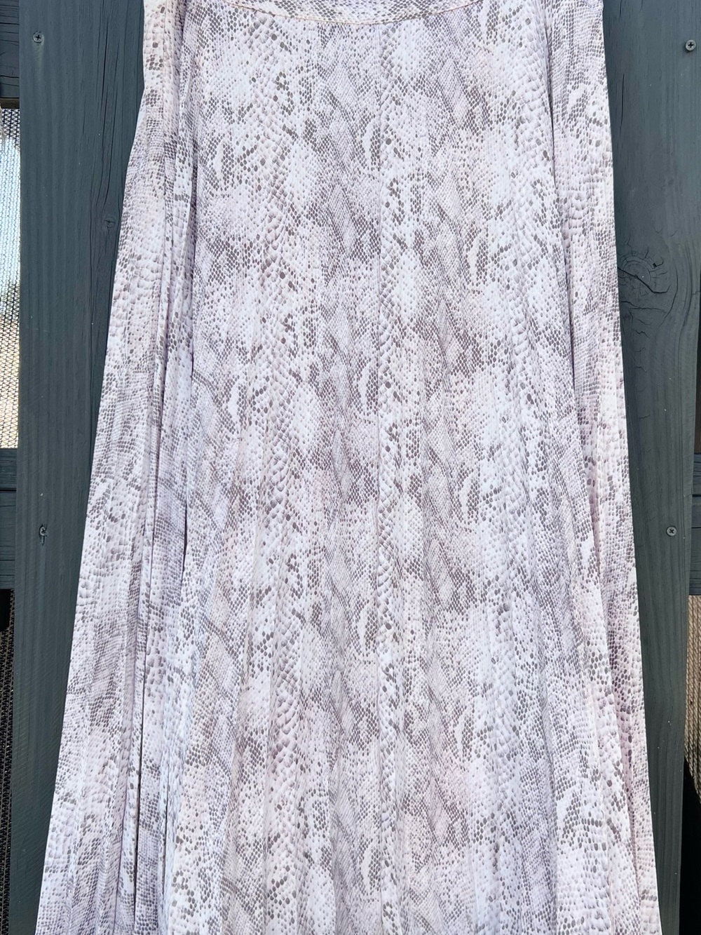 LOFT Snake-Print Maxi Skirt in Light Taupe